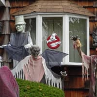 <p>Dennis Morton decorates the outside of his Waldwick home for Halloween every year.</p>
