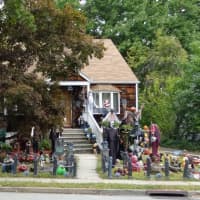 <p>Nearly every foot of a Waldwick front yard is covered in Halloween decorations.</p>