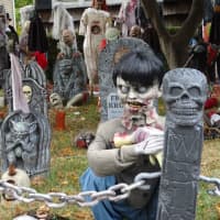 <p>Dennis Morton goes all out to decorate his Waldwick yard for Halloween every year.</p>