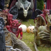<p>Creatures like devils and demons adorn a Waldwick yard.</p>