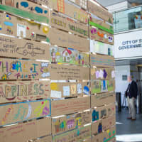 <p>An art installation at the Stamford Government Center explores homelessness in the city.</p>