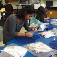 <p>Irvington Middle School sixth-graders hand-stitched cartoon pillows in Teresa Hunt’s home and careers class.</p>
