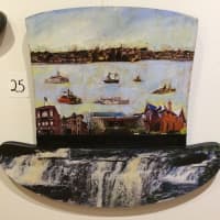 <p>A hat by artist James Antonie focused on  the interrelationship between land, water, air, architecture, and technology.  It will be auctioned off Saturday at a fundraising for the Beacon Historical Society.</p>