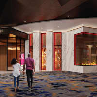 <p>A mock-up of the outside of Hell&#x27;s Kitchen that will be opening at Foxwoods Resort Casino in summer 2023</p>