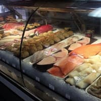 <p>Seafood is sold fresh at the market.</p>