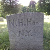 <p>Civil War Corporal Nicholas Hoyt&#x27;s grave marker.</p>
