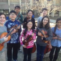 <p>Irvington High and Middle School All-County musicians include, front row from left, Richard Ackerman, Robert Yun, Reinesse Wong, Anika Manchanda, Eesha Thaker; and back row ffrom left, Sohum Gala, Taylor Lee and Mary Cuff.</p>