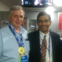 <p>Howard Hellwinkel poses with Dinesh D&#x27;Souza at the GOP convention.</p>