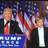 <p>Donald J. Trump speaks at the New York Hilton Midtown early Wednesday morning.</p>