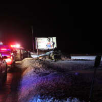<p>The scene of the fatal accident on Route 32 in the area of Saxton Flatts in Saugerties.</p>