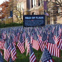 <p>The Field of Flags is on display in front of Old Main on the midtown campus of Western Connecticut State University.</p>