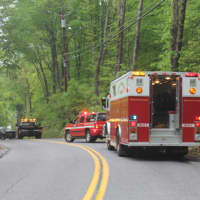 <p>Fire units and tow trucks on the scene on Weber Hill Road.</p>