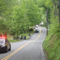 <p>State police on the scene as Mahopac Fire Police detour traffic away from the accident.</p>