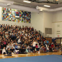 <p>Students packed into the gym during the Pelham Homecoming Pep Rally.</p>