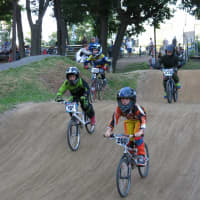 <p>On the course at Bethel BMX</p>