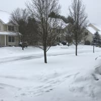 <p>Two or three inches of snow blanket Trumbull Monday.</p>