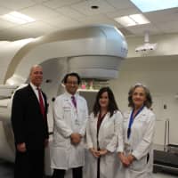 <p>New York-Presbyterian/Lawrence Hospital President Michael Fosina, Dr. Henry Lee, Dr. Jill Giorgi and Dr. Maureen Killackey at the new Cancer Center.</p>
