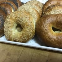 <p>Bagels at Brewster Pastry are hand mixed and crafted.</p>