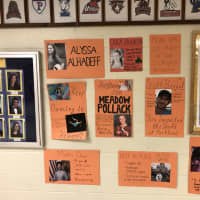 <p>The tribute hangs on the walls of Hackensack High School.</p>