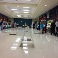 <p>Tables for various organizations line the room at the Glen Rock Community Showcase.</p>