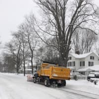 <p>Driving conditions are a bit slippery on Saturday morning with the heavy snowfall.</p>