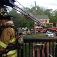 <p>Stamford fire officials said nobody was injured in the fire, which started on a porch and spread to apartments.</p>