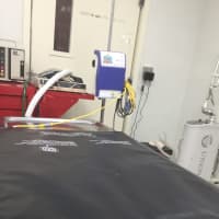<p>The new HotDog heating pad at the animal hospital.</p>