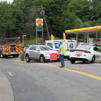 <p>A look at the scene of the two-car crash on Route 6N near Hill Street.</p>
