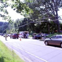 <p>Fire police slow traffic through the scene as paramedics and EMTs triage the injured.</p>