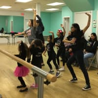 <p>Flamenco teacher Brianna Duncan teaching young dancers during Saturday&#x27;s party at Danielle Peyton Dance Company in Cliffside Park.</p>