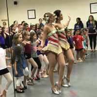 <p>The Rockettes danced with children at The Next Step School of Dance in Lyndhurst.</p>