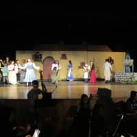 <p>The cast of &quot;Beauty &amp; The Beast&quot; during a dress rehearsal at Paramus High School.</p>