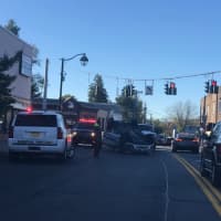 <p>A look at traffic at the corner of Route 9A and Route 119 after the crash.</p>