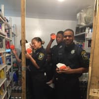 <p>Stratford Police Explorers and others wage their Sticker Shock campaign in Stratford.</p>