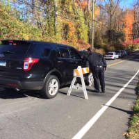 <p>Police arrive on scene where possible human remains were found on Norfield Road in Weston.</p>