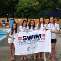 <p>Swimmers raised more than $13,500 for cancer research in a Swim Across America event Sunday in North Salem.</p>
