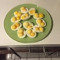 <p>Two yolk eggs from Norwalk&#x27;s Stew Leonards led to a deviled egg recipe from Maddy Kirshoff and Paul Wheatley.</p>