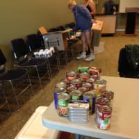 <p>Canned foods and beverages were among the items donated to meet short-term needs of Purchase College students displaced by a dormitory fire on Sunday.</p>