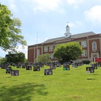 <p>All 78 members of the Alexander Hamilton High School Class of 2020 have a lawn sign in front of their school, among events the school has planned to recognize the seniors.</p>