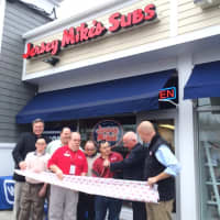 <p>First Selectman Jim Marpe and representatives from Jersey Mike&#x27;s and Special Olympics officially open the new eatery in Westport Wednesday.</p>