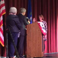 <p>Laurie McArdle is sworn is as Selectman in Fairfield.</p>
