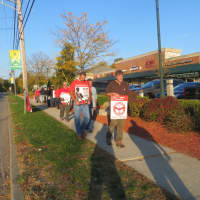 <p>Union members working without a contract sine Aug. 2 for Verizon held an informational piket on Tuesday along Route 6 in Mohegan Lake.</p>