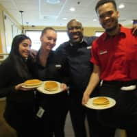 <p>The Clifton IHOP crew is ready for National Pancake Day. Shown: Arly Urena of Passaic, Amanda DePasquale of Clifton, Dwayne Settles of Clifton and Eyle Cintron of Belleville.</p>
