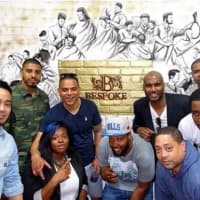 <p>Babers who got their start at Cut Creations reunited at BeSpoke with Perrin, back row, second from right.</p>