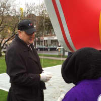 <p>Stamford Mayor David Martin became a balloon handler at Thursday&#x27;s press conference for the UBS Parade Spectacular. </p>