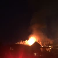 <p>Corrie Minkoff, editor in chief of the student paper at Norwalk Community College, saw the flames from the burning condos from the East Campus at NCC.</p>