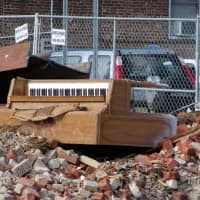 <p>A piano was salvaged from a Main Street building before demolition in Hackensack.</p>