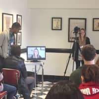 <p>Grace Curley, a student with Spotlight Arts, participates in a workshop for &quot;On Camera Acting&quot; at the NYSTEA conference.</p>