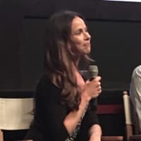 <p>Barbara Pierce Bush moderates a panel discussion on global public health on Friday at the Greenwich Film Festival after the documentary &quot;Bending the Arc&quot; was shown.</p>