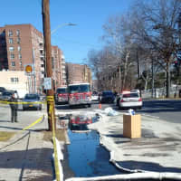 <p>A look at the scene of the oil spill Saturday morning.</p>